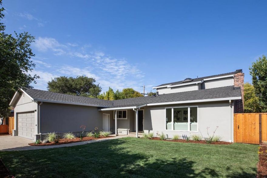 West Menlo's Best Buy! Nicely updated / flexible 4 bedroom & 3 bath floor plan / convenient Silicon Valley Location - - - and acclaimed Menlo Park City School District! This special home is ready for a lucky new owner to move right in. The 1st floor, with 3 bedrooms & 2 baths, including primary suite, enjoys abundant natural light. The spacious upstairs offers multiple possibilities . . .4th bedroom & 3rd bath OR additional primary suite OR wonderful home office, OR . . . YOU decide (options galore!) Oversized fully finished garage with newly epoxied floor (450 SF per Floor Plan Visuals) + 7.140 SF lot + lite filled living / dining room + open kitchen / family room with new appliances including Fisher and Paykel stainless French door refrigerator & Silestone quartz Calacatta classic counters & backsplash + newly refinshed hardwood floors + newly landscaped front garden  & private rear garden + new redwood fences & gates. Convenient commute access to 280 / 101 commute corridor to San Francisco, Silicon Valley & Stanford University & Medical Center.