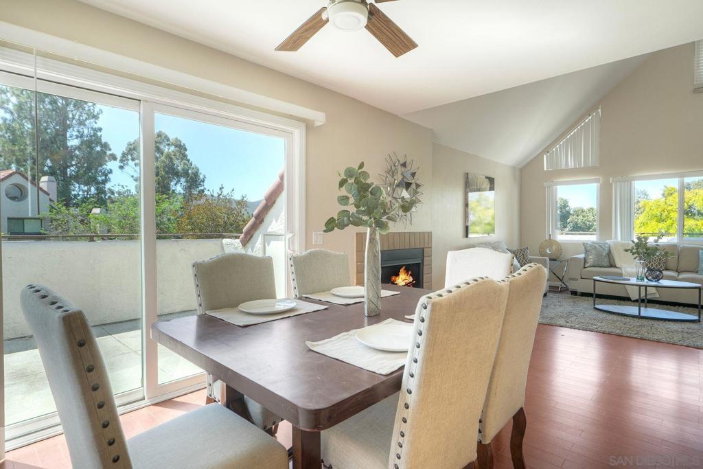 Top-floor 2-bedroom, 2-bath condo located in the sought-after Bernardo Pines community of Rancho Bernardo. This bright and spacious home boasts soaring vaulted ceilings that enhance its open and inviting atmosphere. Situated in a meticulously maintained complex with resort-like amenities, including two swimming pools, a spa, tennis courts a fitness center, clubhouse, and designated BBQ/picnic areas. The lushly landscaped grounds feature mature trees, scenic walking paths, and tranquil greenbelt views. The HOA covers water, trash, and maintenance of exterior and shared spaces. Includes assigned covered parking and plenty of guest parking. Ideally positioned close to shopping, dining, top-rated schools, and major freeways—offering a seamless mix of comfort, accessibility, and vibrant community living. One of the best opportunities in RB at this price point. Check it out.