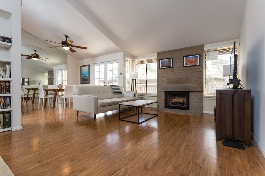 Highly desirable PARK PLACE townhouse west of Fashion Valley off of Friars. Meticulously cared for by one owner over the past 16 years. Remodeled kitchen, bathrooms and laundry room (INSIDE unit full laundry room!), with soapstone and granite counters! Laminate floors upstairs in main living area and newer carpet downstairs and in bedrooms. TONS of extra storage hidden away by beautiful, clean-lined closet doors and cabinets. Over-sized 1-car garage with room for mid-sized SUV. MUST SEE!!! Neighborhoods: Fashion Valley Equipment: Garage Door Opener Other Fees: 0 Sewer: Sewer Connected Topography: ,LL,GSL