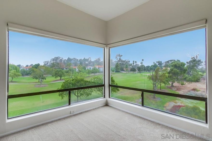 Spectacular 4th floor penthouse in The Summit at Masters Hill with panoramic views that wrap around from the West to the North and East. This rare corner unit showcases breathtaking mountain views and commanding vistas of the Bernardo Heights Golf Course. Light and bright interior with large picture windows, brand new carpet, and fresh paint throughout. The updated kitchen offers ample storage, a large pantry, and plenty of counter space. The spacious primary suite features incredible views, dual vanity, and generous closet space. The second bedroom includes mirrored closet doors and direct access to the second bath. Enjoy views of the pool and spa right from your balcony. HOA includes membership to the Bernardo Heights Community Center with tennis, pools, spa, fitness center, and more. Located in the highly acclaimed Poway Unified School District, this is a truly special home with an unbeatable setting.  Spectacular 4th floor penthouse in The Summit at Masters Hill with panoramic views that wrap around from the West to the North and East. This rare corner unit showcases breathtaking mountain views and commanding vistas of the Bernardo Heights Golf Course. Light and bright interior with large picture windows, brand new carpet, and fresh paint throughout. The updated kitchen offers ample storage, a large pantry, and plenty of counter space. The spacious primary suite features incredible views, dual vanity, and generous closet space. The second bedroom includes mirrored closet doors and direct access to the second bath. Enjoy views of the pool and spa right from your balcony. HOA includes membership to the Bernardo Heights Community Center with tennis, pools, spa, fitness center, and more. Located in the highly acclaimed Poway Unified School District, this is a truly special home with an unbeatable setting.