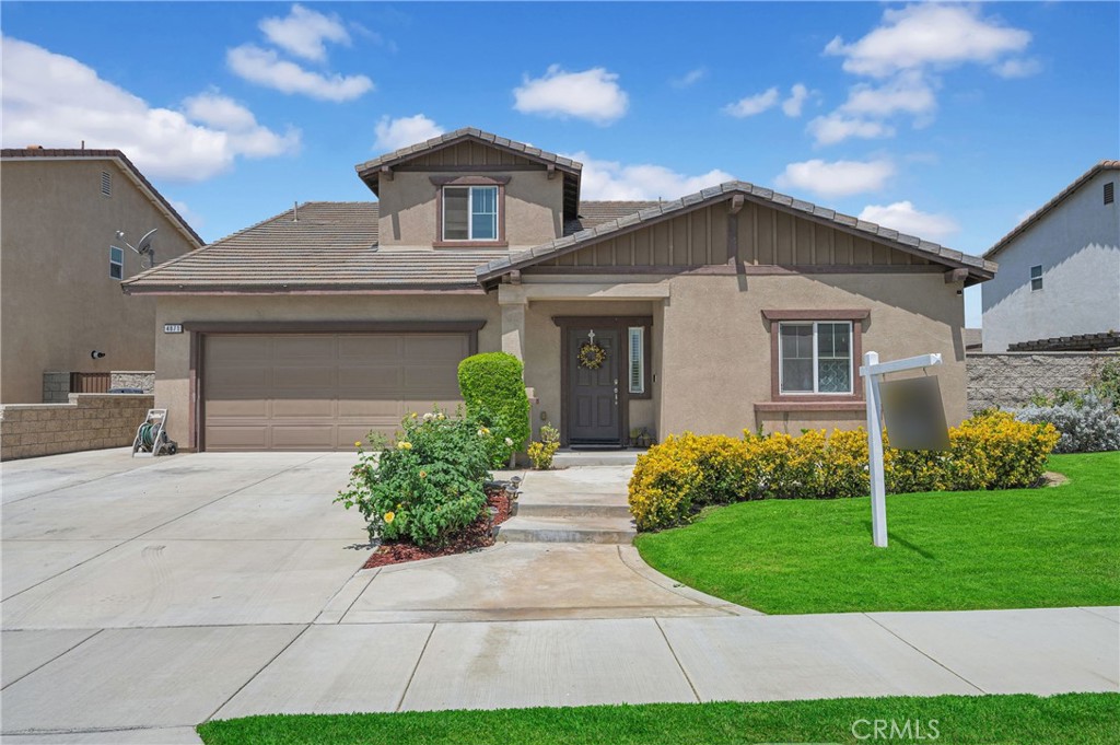 Welcome to this spacious and modern 2016-built home located in the peaceful Vintage Sage community, right next to Eastvale in the charming city of Jurupa Valley. With 5 bedrooms and 3 bathrooms, this home offers flexible living options, including three bedrooms downstairs, one of which is the sunlit primary suite—perfect for added privacy and convenience.
You'll love the open-concept layout of the great room that seamlessly connects the living area, dining space, and kitchen—perfect for entertaining or relaxing with family. Upstairs, a versatile loft area can be used as a playroom, office, or even an extra bedroom.
The primary suite easily fits a California King bedroom set and features a bright and airy atmosphere. The primary bathroom includes dual sinks with white countertops, a walk-in shower, and a spacious walk-in closet. Two additional upstairs bedrooms are light-filled and generously sized, with a shared hall bath featuring a deep soaking tub and sleek vanity.
This home is a fantastic option for multi-generational living, offering both privacy and shared spaces under one roof. The beautifully landscaped backyard adds to the appeal, offering a private oasis to unwind.
You'll also enjoy no monthly HOA dues, a tankless water heater, a whole-house water filtration system, and solar system to save on electricity throughout the year. Conveniently located near top-rated schools, Jurupa Valley Sports Park, Skyview Event Center, Vernola Family Park, and popular shopping destinations like Costco, Ontario Mills, and Victoria Gardens. Easy access to the 15, 60, and 210 freeways makes commuting a breeze.