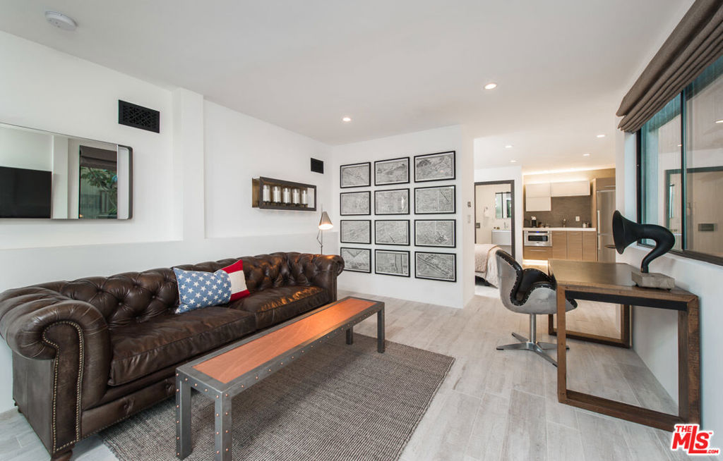 Set just off the Sunset Strip walking distance to some of the City's best restaurants and shopping is this impeccable open-style studio in a quiet 3-unit residential complex. Completely remodeled with white-tiled flooring, Caesarstone countertops, Lutron Lighting Control, stainless steel appliances, a large HDTV, and impeccable custom finishes throughout. The property is exquisitely furnished with the finest in design. Tenant to pay an additional $150/month for utilities.