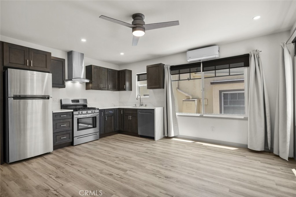 Welcome to Pasadena, CA! Nestled in a highly desirable neighborhood surrounded by essential amenities, this beautifully remodeled unit is ready to welcome you home. Offering 1 bedroom and 1 bathroom across 525 square feet (per assessor), this open-concept floor plan is designed for comfort and style. As you enter, you're greeted by modern laminate flooring, quartz countertops, and recessed lighting. The kitchen is equipped with brand-new appliances—including a stove, refrigerator, dishwasher, and stackable washer/dryer—and features sleek waterfall covers for the blinds and stylish curtains. Enjoy year-round comfort with dual-pane windows and two split A/C units, each with its own remote—one serving the living, dining, and kitchen areas, and the other dedicated to the bedroom, providing both cooling and heating. The bedroom offers a spacious closet and continued laminate flooring throughout. The bathroom features tile flooring, a pebble stone shower floor, a modern shower head, a smart mirror, updated lighting, and a quartz countertop for a clean, contemporary finish. Part of a well-maintained fourplex, this fully renovated unit is available for lease and ready for immediate move-in. This unit includes a dedicated (1) car garage space with an EV charger for electric vehicles.
Don't miss this opportunity to live in one of Pasadena’s most sought-after locations!