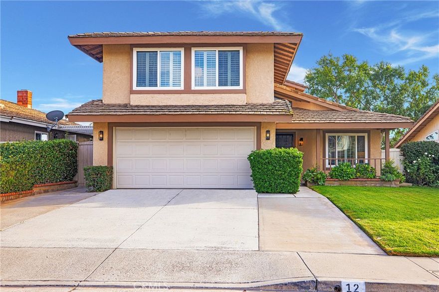 A beautiful 4-bedroom, 2.5-bathroom home with a spacious loft and two-car garage offering plenty of extra storage. The private backyard is perfect for entertaining, with some sunset views over the neighbors below. Nestled on a quiet cul-de-sac, this home is centrally located in Rancho Santa Margarita.

Inside, you’ll find a stunning kitchen and bathrooms, brand-new laminate flooring downstairs, and clean, like-new carpet upstairs. Plantation shutters throughout, double pane windows, ceiling fans in every bedroom, and fresh interior paint colors give the home a modern, inviting feel. The open floor plan includes a large living room with fireplace and cathedral ceilings, a family room off the kitchen, and a convenient half bath on the main level.

This ideal location offers easy access to Lake RSM, shopping, restaurants, and more. Enjoy all the amenities Rancho Santa Margarita has to offer, including the lake, pools, and parks.