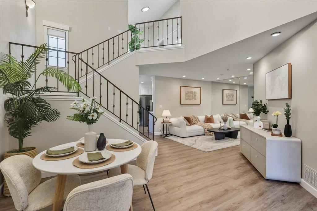 Discover 39285 Marbella Terraza #9P, a stunningly updated townhouse-style condo offering both comfort and style in the heart of Fremont. Step inside to soaring high vaulted ceilings, abundant natural lighting. The inviting living area features two fireplaces, recessed lighting, and an open dining space, perfect for both everyday living and entertaining. The kitchen is equipped with stainless steel appliances and freshly painted cabinets, creating a clean and modern feel. Upstairs, the spacious en-suite bedroom includes a walk-in closet, double sinks, and a ceiling fan, offering comfort and convenience. Enjoy the lifestyle of the community with access to a refreshing pool and well-maintained grounds. Located close to I-880, I-680, Fremont BART, Pacific Commons Shopping Center, Lake Elizabeth, and top-rated Fremont schools, this home offers both commuter convenience and family-friendly amenities. Dont miss the chance to own this bright and inviting Fremont home, perfectly situated in one of the best locations within this fully gated community!