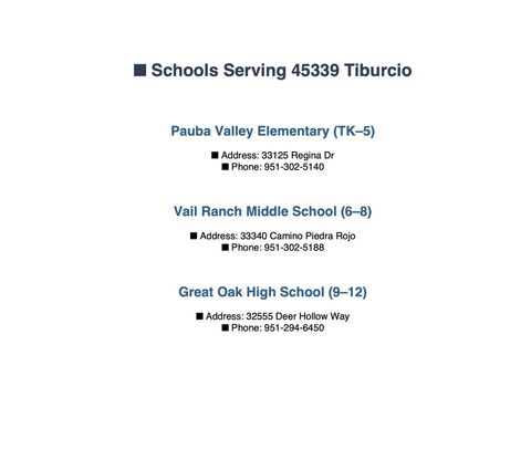 45339 Tiburcio Drive Temecula CA 92592