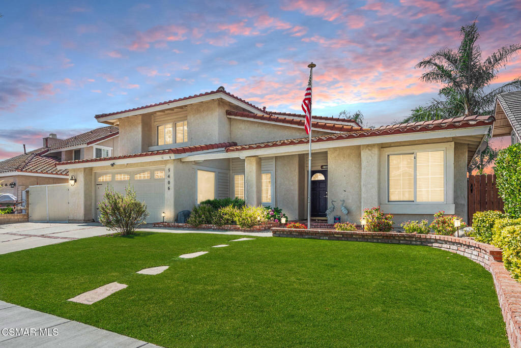 Nestled in the sought-after Indian Hills Ranch tract in Simi Valley, this charming, well-maintained two-story home offers a resort-like lifestyle. The 4-bedroom, 3‑bath floor plan spans approx. 2,295 sq ft and sits on a 6,098 sq ft lot with private pool/spa and child safety fence. Inside, wood flooring and plantation shutters frame a spacious living room and separate family room with fireplace. Plantation shutters provide style and privacy throughout. The kitchen overlooks the pool and features stainless steel appliances, granite countertops and ample cabinetry. Upstairs, the primary suite is a retreat with its fireplace, remodeled spa-like bath and walk‑in closet. The other bedrooms are generously sized and have a hallway modern bath. A convenient downstairs bedroom or office is ideal for guests or working from home. The backyard is truly an entertainer's dream with covered patio, built‑in BBQ, firepit and tranquil pool and spa surrounded by lush landscaping. Other highlights include indoor laundry and attached two-car garage, and plenty of space to store your RV or boat. With its premium location near parks, shopping, and award‑winning schools, this Indian Hills gem blends elegance with relaxed California living.