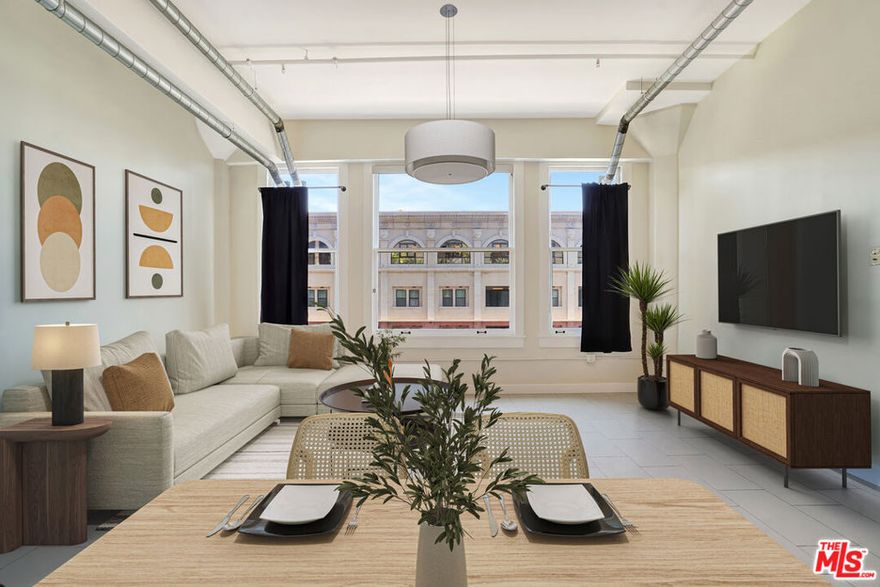 (VRBO/Airbnb Approved for Short Term Rentals) Beautifully updated, contemporary NY Style Urban loft in DTLA's former "Western Costume Building" an Architectural Historic Gem from Old Hollywood. Built in 1924 where some of the greatest "Fits" of Hollywood's Golden Era were created. Where DTLA's Historic Core meets The Fashion District, just a few blocks from South Park. Enjoy inspiring sunrises and beautiful city views from this east facing upper floor loft. 939 Broadway #802 features a huge original floor-ceiling picture window allowing in tons of natural sunlight making this loft SUPER BRIGHT. One of the few (IF NOT THE ONLY) Downtown condo buildings approved for SHORT TERM RENTALS. That means OPENLY using the loft for Airbnb & VRBO weekend rentals! The potential with the Olympics around the corner is tremendous. While just 675sf, this urban oasis feels MUCH BIGGER with a proper bedroom (demising wall) with large "dual entrance" ensuite bath, high ceilings, washer/dryer, central AC/Heat and chefs kitchen with stainless steel appliance package and contemporary countertops & backsplash. Designer Rooftop Resort package with stunning DTLA Skyline views: Pool, Hot tub, BBQ, Sundeck, Cabana's and a Small fitness Center. Gorgeous historic lobby with 24 hr security! Keep the car parked because everything City Center has to offer is right here: enjoy dinner & drinks at the buildings anchor tenant & trendy restaurant/lounge "Zinque" along with the popular desert market "Kream". Directly next door since 1927 sits "The United Artists building" a historic downtown architectural relic and former home of The Ace Hotel. Check out Moonlarks Diner, Boutique Hotels The Hoxton & Stile, Urban Outfitter, CVS, Whole Foods, Ralphs, LA Live, The Row and so, so much more, its all right here!!