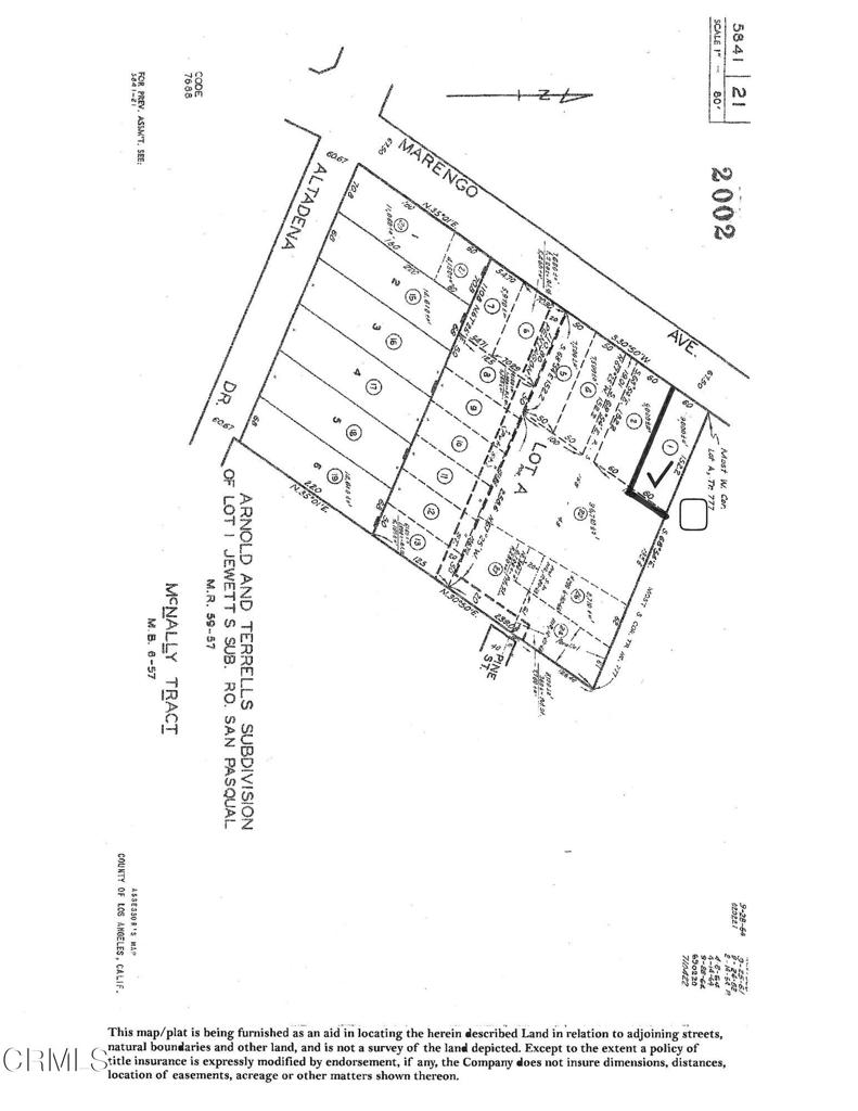 Seize the opportunity to own this approximately 9000 square foot residential land lot in the heart of Altadena, where city convenience meets suburban charm. Zoned for single-family homes, this level parcel is fully equipped with city water, sewer, electricity, and high-speed internet hookups available --saving you time and money on development. Use our permit approved plans or Imagine designing your modern dream home and pool, just minutes from downtown shops, great schools, with easy access to major freeways. The possibilities are endless. Act fast, as urban lots like this don't last! Inquire now for more details or a site visit. Great opportunity to build. Architectural plans and permits for home are completed. Approximately 1775 square feet. Buyer to confirm all information. Eaton fire loss. information is deemed to be reliable, but is not guaranteed.