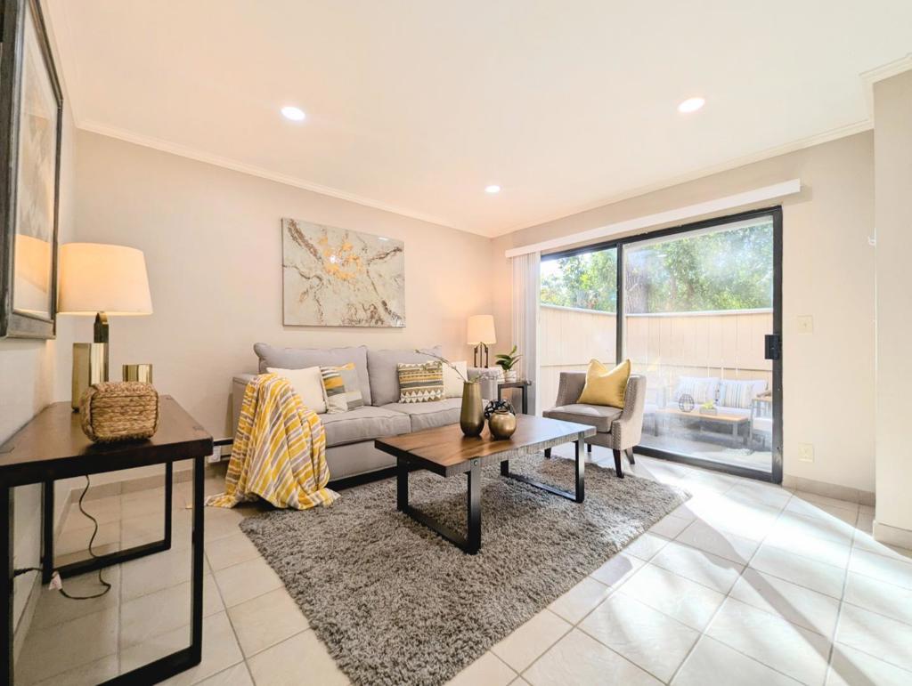 Welcome to this charming 2 story townhouse style condo. This quiet end unit has 2 spacious bedrooms and 1.5 bathrooms. Enjoy the extra space the two fenced in private patios offer. The assigned carport space with storage and two additional allowed parking permits makes coming home easy. In unit washer & dryer hookup is installed. HOA cover water, gas, sewer, recycling, and garbage! This peaceful tree lined community also includes 3 pools, 2 clubhouses, hot tub, and playgrounds. Located near restaurants, shopping, library, and Central Park. Convenient access to El Camino Real, Lawrence and San Tomas Expressways, and Hwy 280