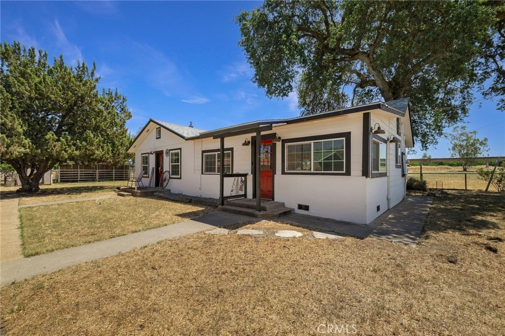 WELL MAINTAINED 2 BED 1 BATH RANCH HOUSE ON 3.49 ACRES. PROPERTY IS PIPE RAIL FENCED AND CROSS FENCED,HAS EL CAMINO IRRIGATION, COUPLE HORSE STALLS, COVERED CORRAL, OUTBUILDINGS FOR HAY STORAGE/HORSE TACK, WORK SHEDS AND COVERED METAL CARPORT WITH ELECTRIC. INSIDE, YOU WALK INTO THE LAUNDRY ROOM OR MUD ROOM TO CLEAN OFF BEFORE ENTERING THE HOME. KITCHEN HAS TILED FLOORS, GRANITE COUNTERS AND BREAKFAST BAR. OFF KITCHEN IS DOOR TO OUTSIDE COVERED PATIO WHERE YOU CAN OVERLOOK YOUR ANIMALS IN THE PASTURE. LIVING ROOM HAS WOOD FLOORS, MINI SPLIT AND PELLET STOVE. BEDROOMS AND OFFICE AREA HAVE WOOD FLOORS. NICE QUIET AREA CLOSE TO FREEWAY AND SHORT COMMUTE TO RED BLUFF, CORNING OR CHICO.