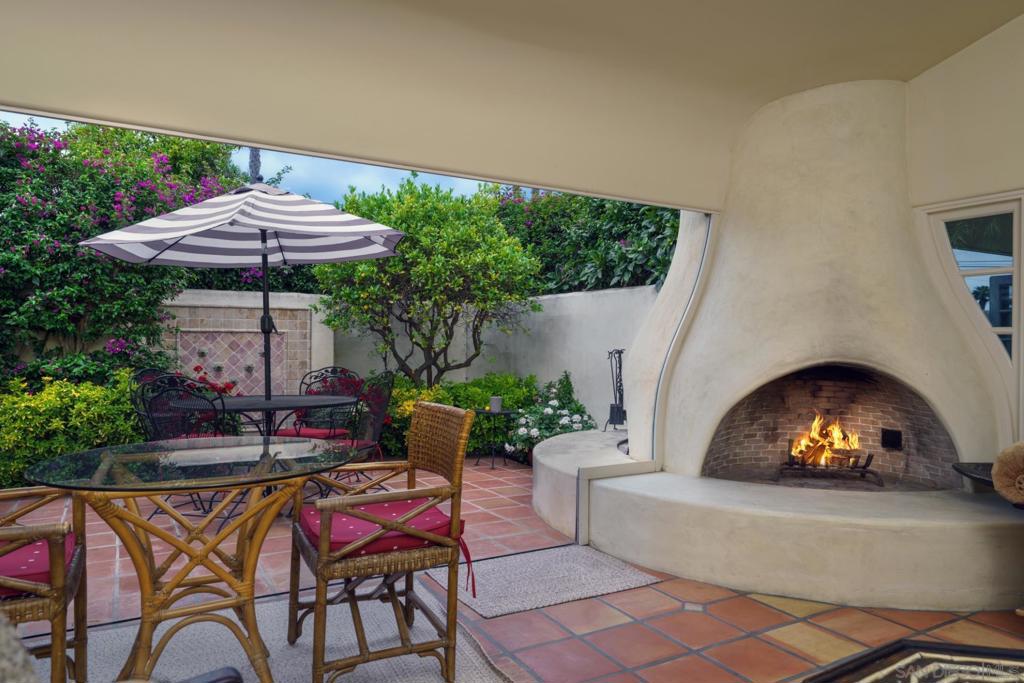 Rancho Santa Fe Village Charmer. Rare opportunity to live in this Lilian Rice "Lily Award" winning design by Wallace Cunningham. This single level Spanish Colonial Casita consists of one spacious Bedroom, two elegant Bathrooms, an open Chef's Kitchen and a Living Room that completely opens up to a private Patio for ultimate indoor / outdoor living. Quiet village location provides relaxation, enjoyable walks to fine dining, cafes, shops, library, banking and walking trails. For those looking for quality and sophistication as well as the simplicity of just "bring your suitcase." Fully furnished and all utilities included.