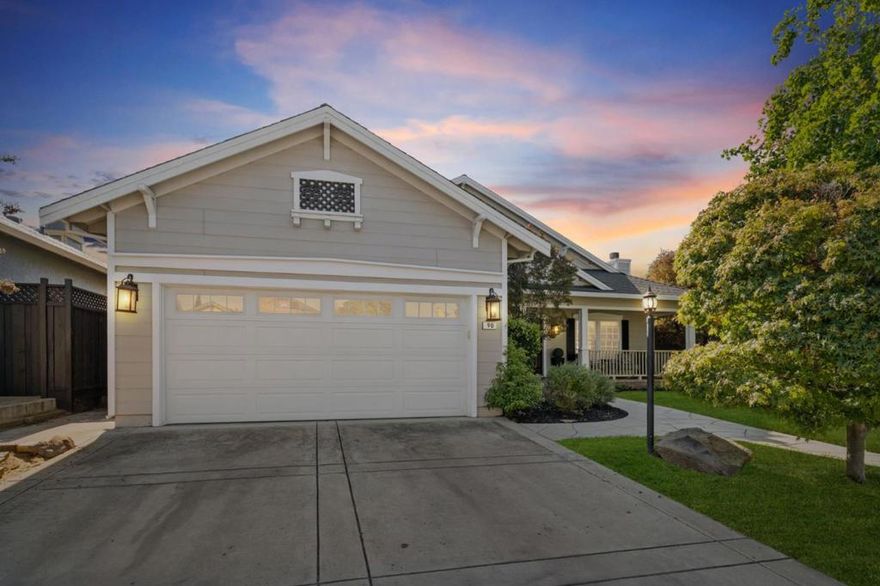 Welcome to 90 Angelica Way, a beautifully upgraded semi-custom home nestled on a quiet cul-de-sac in the highly desirable northernmost quadrant of Morgan Hill. This thoughtfully designed mostly single-story residence blends comfort & modern elegance, offering features ideal for today's lifestyle. New fresh interior paint, charming front porch & inviting curb appeal. Enjoy the dedicated home office for remote work and fully permitted detached shed/fitness room. Upstairs permitted bonus room adds 462 square feet of versatile space, perfect for guests, hobbies, or entertainment. Tastefully remodeled kitchen with granite countertops, soft-close cabinetry, and brand-new LG refrigerator and dishwasher. For year-round comfort and energy efficiency, the home includes a brand-new A/C system and a whole-house fan. The standout bonus room features a loft, full bath, walk-in closet, and an impressive home theater with a 110" screen designed by a LucasFilm THX Certified technician, a dream for movie enthusiasts. Outside, enjoy a private low maintenance backyard oasis complete with a bocce ball court. With thoughtful upgrades and flexible spaces throughout, 90 Angelica Way offers the perfect blend of luxury, practicality, and lifestyle in one of Morgan Hills' most sought-after neighborhoods.