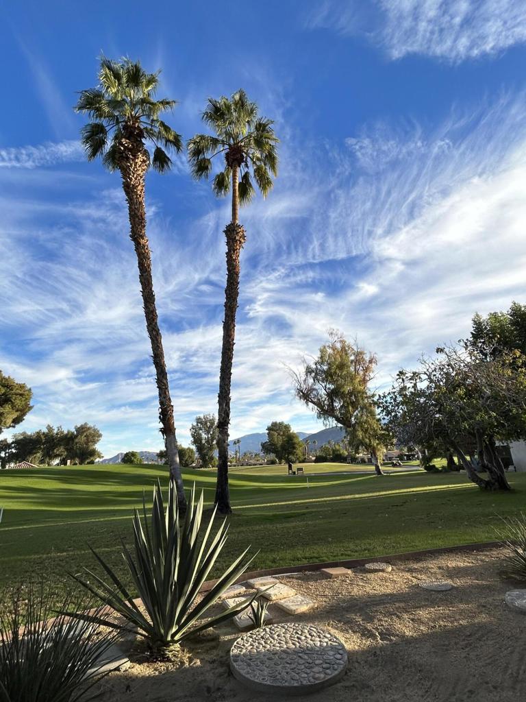 Available for long term rental, this lovely home, located in the prestigious, gated Mission Hills community, offers magnificent panoramic mountain views from the patio and second level decks overlooking the 17th tee of the Dinah Shore Tournament Course course, as well as the west facing mountain view roof deck on the second level. This particular HOA community, consisting of 36 homes, offers an oversized community pool and spa for your relaxation and enjoyment. Centrally located halfway between Palm Springs and Palm Desert, you have access to the fine dining, shopping and amenities of both communities, including the fabulous El Paseo shopping strip in Palm Desert featuring all of the world recognized brand names. It's also only 5 minutes away from the highly regarded Eisenhower Medical Center offering execptional medical care.Utilities included with a $250 per month cap. Property is available starting June 1, 2025.