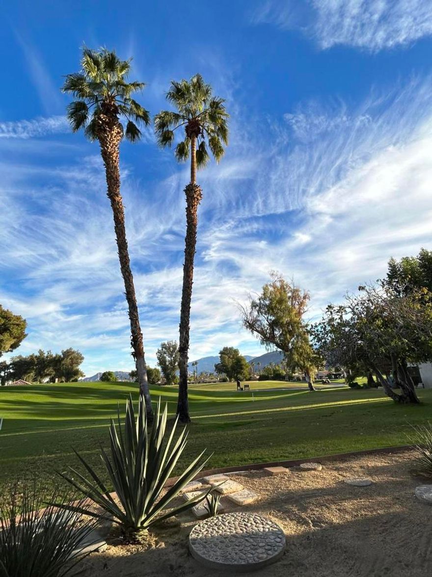 Available for long term rental, this lovely home, located in the prestigious, gated Mission Hills community, offers magnificent panoramic mountain views from the patio and second level decks overlooking the 17th tee of the Dinah Shore Tournament Course course, as well as the west facing mountain view roof deck on the second level. This particular HOA community, consisting of 36 homes, offers an oversized community pool and spa for your relaxation and enjoyment. Centrally located halfway between Palm Springs and Palm Desert, you have access to the fine dining, shopping and amenities of both communities, including the fabulous El Paseo shopping strip in Palm Desert featuring all of the world recognized brand names. It's also only 5 minutes away from the highly regarded Eisenhower Medical Center offering execptional medical care.Utilities included with a $250 per month cap. Property is available starting June 1, 2025.