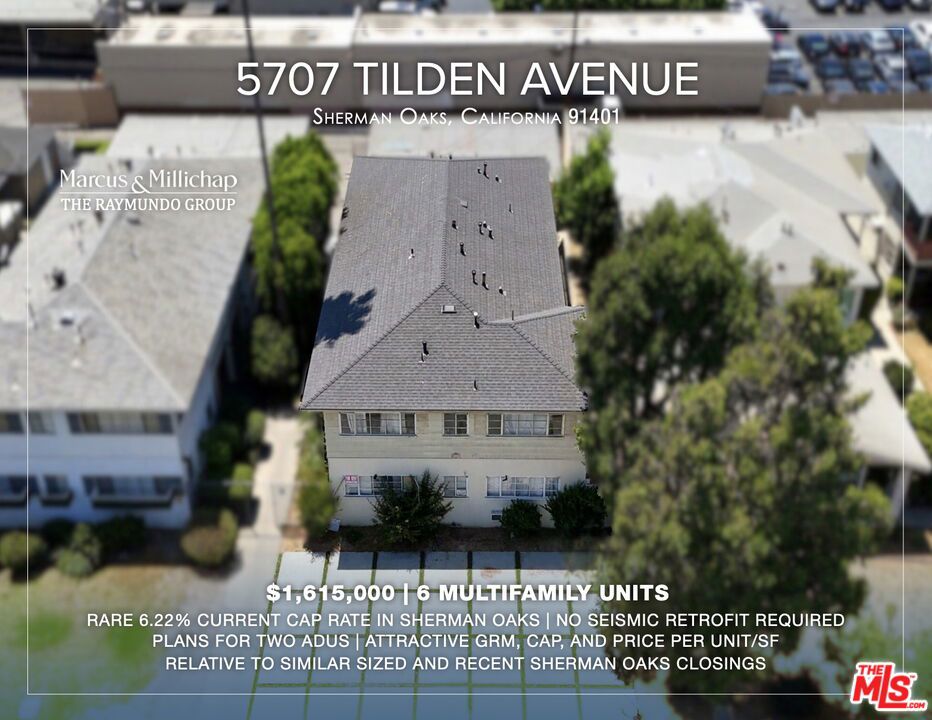 With its high in-place CAP Rate of 6.22%, the property is one of the most attractively priced listings within one of the most desirable neighborhoods of Los Angeles. Because the property does not appear on the Los Angeles Department of Building & Safety's seismic retrofit list, a new owner benefits by saving on an otherwise costly expense (Buyer to verify). Expenses are reduced even further by the fact that trash service is provided by the City of Los Angeles at no cost to the landlord. A substantial revenue stream is generated by the property's storage units, which currently provide an additional $1,000 monthly beyond the apartment rental income collected. A new owner may seek to take advantage of the approved architectural plans for two potential ADUs, which could increase both the monthly income and the property value even further. Located near the intersection of Van Nuys Boulevard and Burbank Boulevard, the building attracts residents with its convenient access to the amenities within Sherman Oaks, Studio City, Encino, and Valley Village. Costco and Target are each within a short driving distance, while the Westfield Fashion Square is just 1.7 miles away, with the high-end boutiques and fine dining destinations along Ventura Boulevard less than two miles south