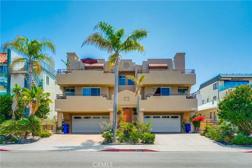 Welcome to your new pet friendly ocean view home in Hermosa Beach. This impeccable, west facing corner unit townhouse has 3 bedrooms each with their own bathroom including a master suite complete with a walk-in closet, soaking tub, and private ocean view deck. An abundance of natural light pours in to all the spaces, highlighting the solid oak floors throughout. Upstairs is quintessential coastal California, with an open concept living, kitchen and dining area that opens to a massive front deck, showcasing rare ocean views due to the position high on a hill. Other fine features are built in surround sound, outdoor speakers, automatic blinds, and parking for up to 6 cars including 2 in the oversized epoxy floored garage. All within easy walking distance to the Strand, world class dining and entertaining, jogging trails on the greenbelt, and so much more.