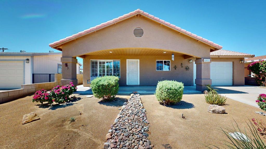 Welcome to Tri-Palms Estates and Country Club, a 55+ community offering resort-style living in the heart of the valley. This custom-built 3 bedroom, 2 bath home features an open floor plan filled with natural light, cathedral ceilings, and a spacious kitchen with plenty of counter space. The primary suite is generously sized, while the additional bedrooms provide flexibility for guests or a home office. Enjoy peaceful mornings and mountain views from the cul-de-sac lot, along with a two-car attached garage and interior laundry room with extra storage.Ownership includes unlimited golf for two owners on two courses, plus access to pools, spas, a clubhouse, tennis, pickleball, and an active social calendar. Ideally located near Costco, Sam's Club, dining, theaters, and casinos, this home offers both comfort and convenience.