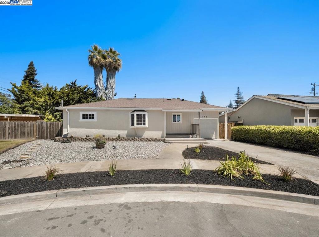 Welcome to 178 Hermes Court, a beautifully updated single-story home on a peaceful court. This inviting 3-bed, 1-bath residence features a stylish updated kitchen with modern cabinetry, sleek countertops, and stainless steel appliances. The open layout concept flows into light-filled living room, oversized family room and dining areas, perfect for relaxing or entertaining. Fresh updated flooring and a modernized electrical system add comfort and peace of mind. Each bedroom is well-sized, offering space for a home office, guest room, or personal retreat. Enjoy the newly renovated Bathroom with all the newest features. Landscaped front yard with its inviting curb appeal and a spacious backyard ideal for gatherings, gardening, or simply soaking up the sun. Located on a quiet court street, the home offers privacy while remaining close to shops, dining, schools, parks, CSUEB, major freeways, and San Mateo Bridge for an easy commute. A truly a must see!