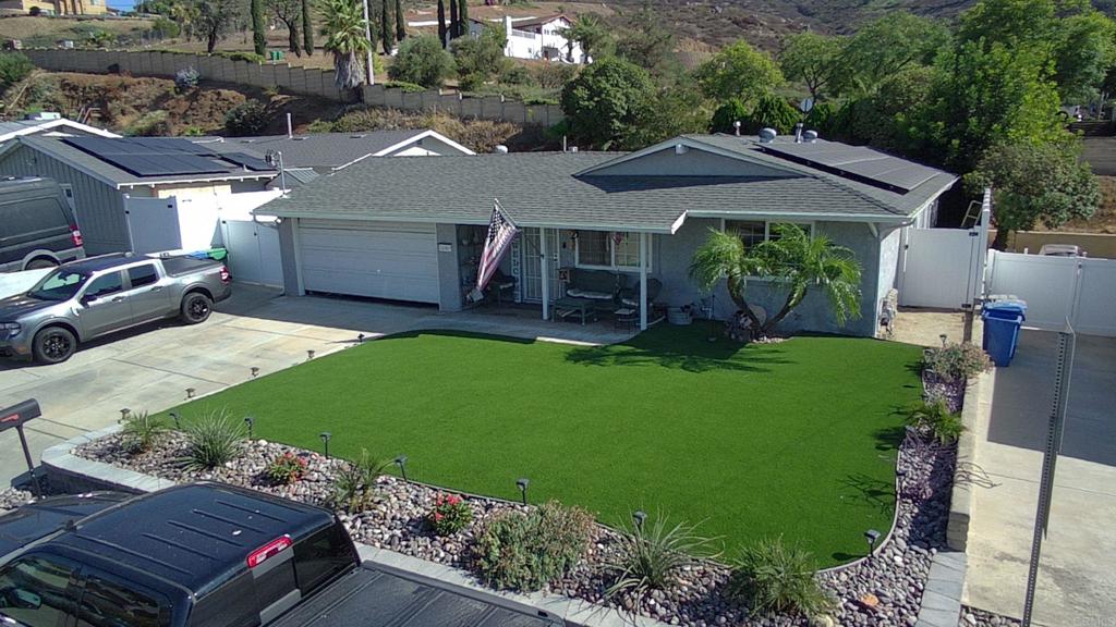 Wow! Do NOT wait for this one to go live before you discuss a potential offer! Seller WILL entertain offers now. This one is a must see—one of the largest homes in peaceful and secluded Shadow Hill Terrace community of Santee. Benefit from no neighbors behind as Shadow Hill Park is directly behind home across the street. True pride of ownership shows with the extensive recent upgrades including low maintenance artificial turf, new stone retaining walls in front and back, drip irrigation lines, solar system with battery backup, new HVAC and condenser units, upgraded attic insulation, ceramic tile flooring throughout home, new sliding doors, new gutters, new paint/carpet, and more! This 3 bedroom, 2 bath home features an oversized primary bedroom with en suite bath and a very generous living/common area room perfect for entertaining. Extra wide driveway provides ample space for toy storage or RV parking. 2.25% ASSUMABLE VA loan is also an option to take over a lucrative $2600/mo payment--Will also entertain non-VA buyers to assume with competitive offer. Ask about how to assume with as little as 10% down & 2nd loan to cover gap/shortage if desired. IMPORTANT TO NOTE: Property status is COMING SOON while interior work and owner pack-out is completed. Sellers will entertain "contingent on viewing" offers NOW prior to going live on market—inquire for more details. Property is not available for showings until active on market.