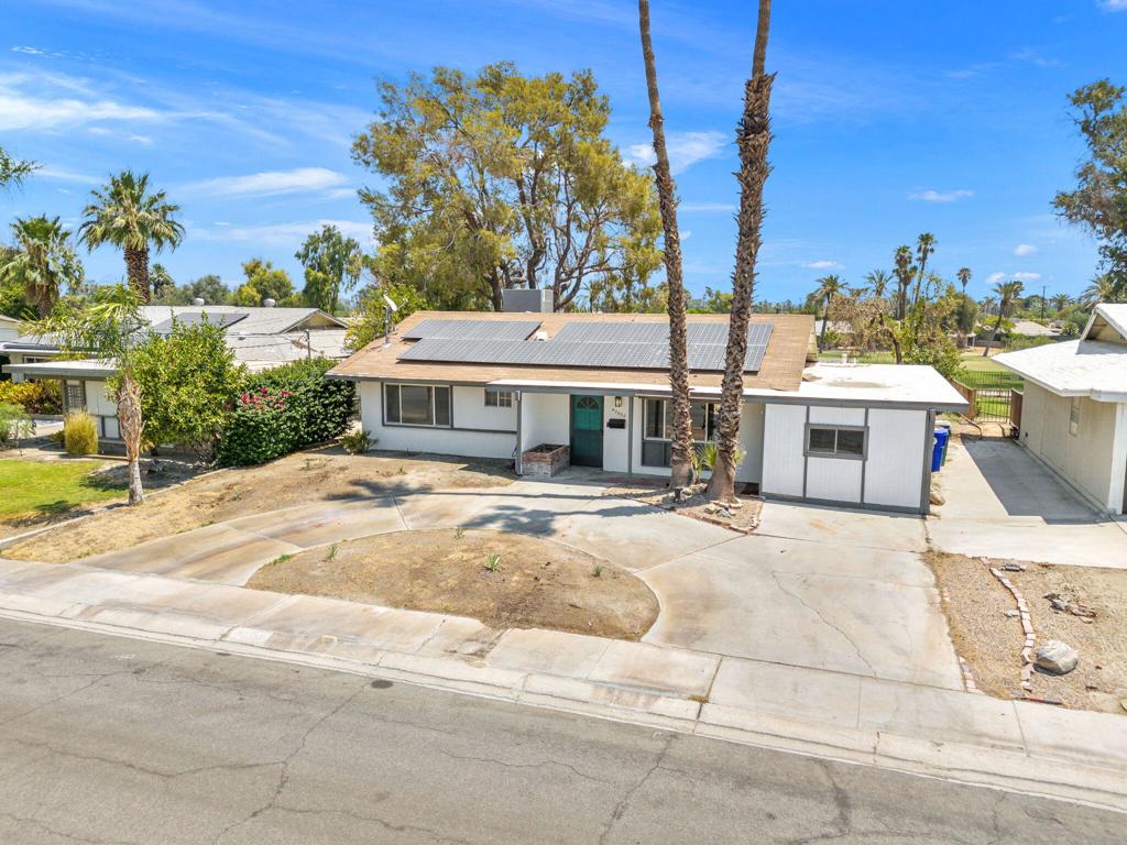 Charming Golf course home with endless potential! Welcome to this 2 bedroom 2 bathroom home offering 1064 sq. ft. of comfortable living space on a generous 6098 sf. golf course lot with paid off solar. Perfect for buyers looking to add their personal touch, This home is ready for a little TLC to truly make it your own.The converted garage adds a versatile bonus room that could easily serve as a 3rd bedroom, office, or hobby space. Enjoy the convenience of an indoor laundry room and relaxed resort style community amenities, including 2 community pools and spas well as a volleyball court a basketball court, park for kids and adults, rose garden and dog park. Step outside to beautiful golf course views, where you can watch the action on the green and soak in the setting. Whether you're seeking a primary home, vacation hone, vacation getaway, or am investment opportunity, this property has endless possibilities. Close to the world famous Indian wells Tennis garden where they play the BNP tournament as well as El Paseo our famous shopping eating street. Call me if you would like to view this home.Short term rentals must be 30 days or more and you must apply with the city for a permit.