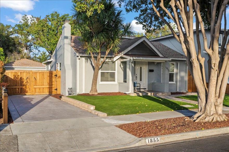 This beautifully remodeled residence combines modern upgrades, thoughtful design, and versatile living spaces. The main home has a fully remodeled interior with new flooring, lighting, and plumbing throughout. The kitchen has modern finishes and new stainless steel appliances. Both bathrooms have been upgraded with new tile and fixtures. Fresh interior paint and finishing touches enhance every room, creating a bright and inviting atmosphere. Additional features include a laundry room with new washer & dryer plus multi-zone heating & cooling. In addition, the property includes a fully permitted 1 bedroom, 1 bathroom ADU approx 500 sq ft. This independent living space has its own address 1857 Washington St and features upgraded utilities, a modern kitchen and stylish bathroom. Perfect as a rental unit, in-law suite or guest house. Exterior improvements include new driveway, patio and Astroturf for low-maintenance. Ideally located for easy access to Silicon Valley tech employers, major highways, expressways & VTA Light Rail. This home is also just minutes from Santa Clara University, premier shopping and dining at Santana Row. Move-in ready, thoughtfully upgraded, and featuring a possible income-producing ADU, this home offers the perfect balance of comfort, style, and versatility.