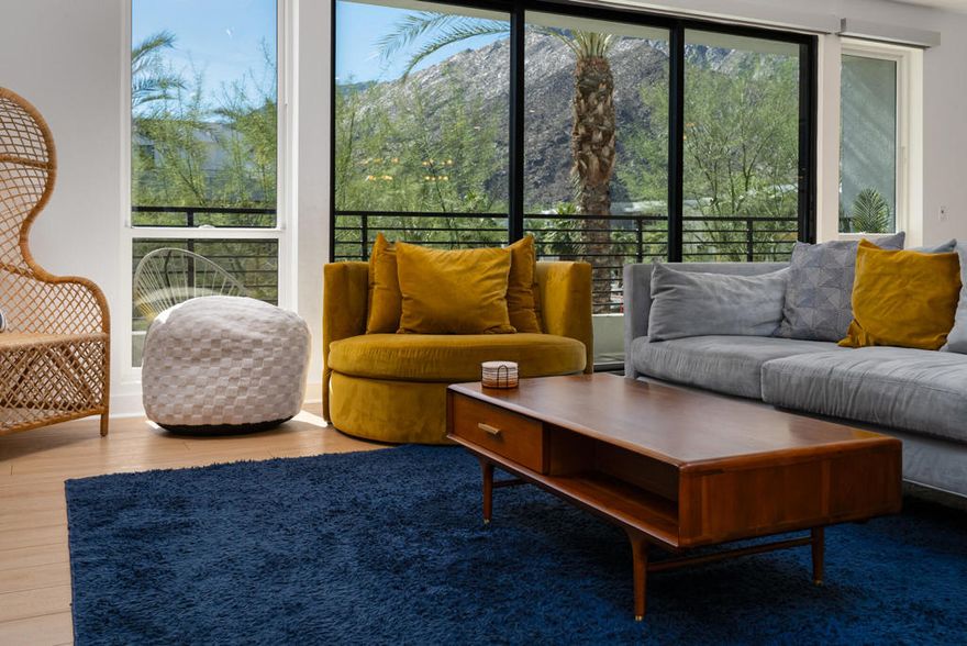 Newer construction, upgraded finishes, excellent mountain views, generous living spaces, and ample storage -- this 3-bedroom, 4-bath, 3,251-square-foot home at Cody Place offers all this and more. The open-concept main living area impresses with fresh white, ceiling-height cabinetry, an oversized white quartz kitchen island, a walk-in pantry, and an expansive balcony framing dramatic mountain views. The entry level features a large entertaining area--perfect for families, gatherings with friends, or even a home office--with a private guest entrance. Guest bedrooms and a guest bath are located on the second floor. The top floor completes the experience with a spacious primary suite and two balconies that capture the magic of the San Jacinto Mountains. Located within the gated community of Cody Place, residents enjoy resort-style amenities including a clubhouse, pool, spa, and BBQ area. Fully owned 5.6 kW solar. Sophisticated, modern--very Palm Springs. Schedule your private showing today.