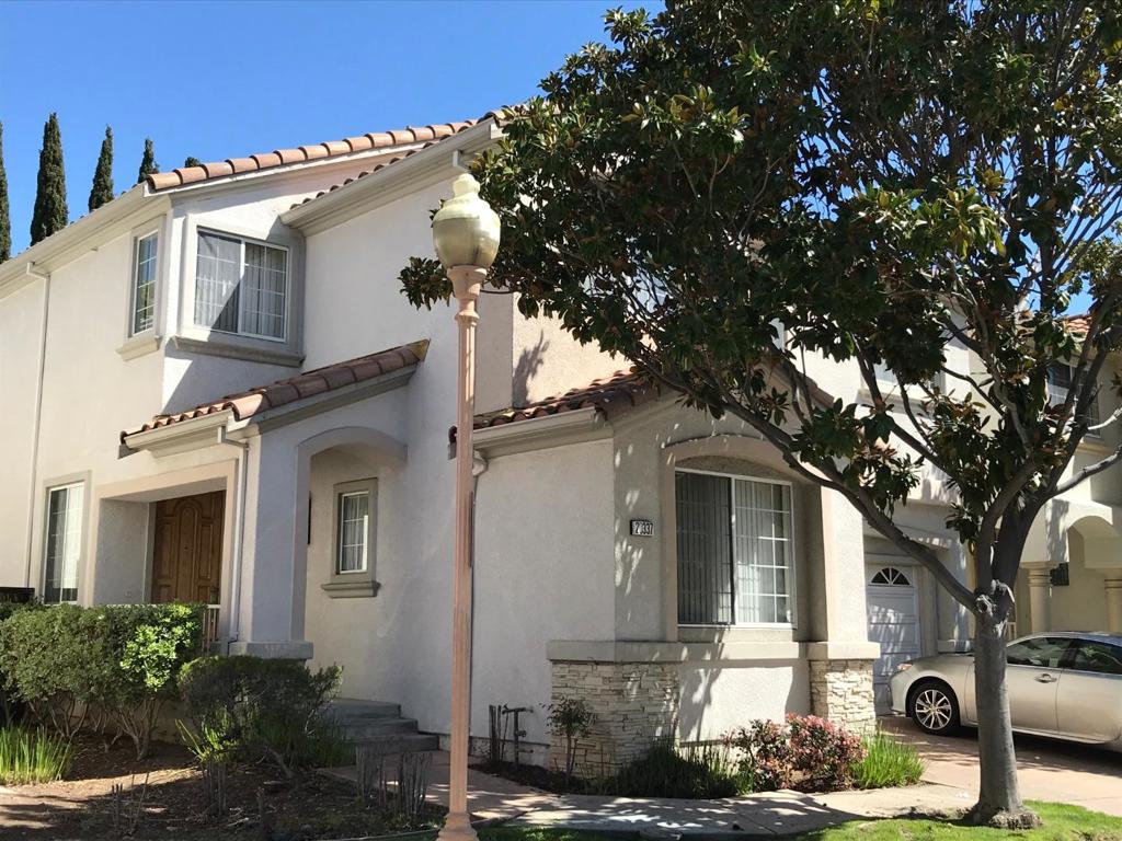 Well maintained 2 story home with outstanding Cupertino Schools - Collins ES, Lawson MS, Fremont HS.. Convenient to Apple, Google, works, shopping, parks, library. Cupertino Main Street, 280, and major routes. Marble entry. Spacious living room with 20 feet high ceiling. Family room/dining room combination with fireplace. Large kitchen with center island. Central forced air heating and A/C. Laminated floor in living room and family room. Carpet in all the bedrooms and stairway. Private deck in back yard. 2 car side by side attached garage with 2 parking spaces on driveway. Refrigerator, washer, and dryer are included in rent. Guest parking spaces on Via Lombardi and Via Sorrento. No pets. No smoking/vaping. Available immediately.