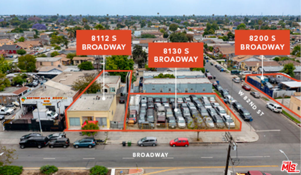 8112 and 8130 S Broadway consist of two contiguous parcels totaling 12,472 square feet on the northeastern corner lot. 8112 is comprised of two separate structures with a front commercial building and a rear residential bungalow which is directly north of, and adjacent to, the paved vacant lot on 8130. This property allows for an owner-user to operate out of the commercial structure, while living in or renting out the residential bungalow, as well as utilize the adjacent vacant, paved commercial lot for business purposes. As a development project, other similar sized sites allow for 75+ affordable units. As a market rate Tier 1 TOC development site, the property has potential for a maximum of 48 units. Broadway provides tree-lined streets along the center medians, providing excellent curb appeal for tenants and investors. With both properties being located on the corner, it will allow for minimal setbacks and the ability to design a project that encompasses natural light and airflow throughout. 8112 and 8130 S Broadway is strategically located one block east of the 110 Freeway providing easy access to downtown Los Angeles while catering to hundreds of thousands of tenants or potential customers in the neighborhood and is a well-positioned property with high rental demand that is nearby significant employment opportunities. Buyer shall complete their own due diligence to determine the development potential. Contact listing broker for additional information.