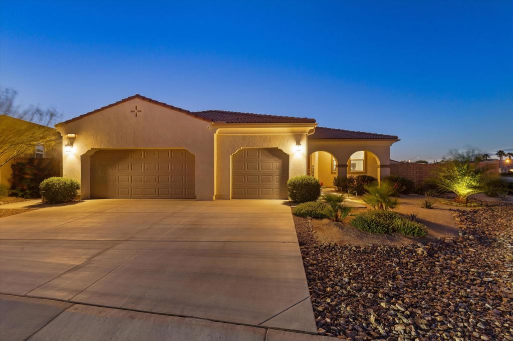 Welcome to your dream home in North Indio's Paradiso community!This stunning 2023 Lennar home offers everything a growing family needs - space, style, and savings. Situated on a premium oversized corner lot, this 4-bedroom, 2-bathroom home features 2,099 square feet of thoughtfully designed living space, PLUS a versatile flex room that can easily become a 5th bedroom, home office, playroom, or workout space.The heart of this home is the chef-inspired kitchen with an oversized island perfect for homework sessions and family meals. Premium finishes include quartz countertops, upgraded backsplash, dual ovens, stainless steel appliances, and a walk-in pantry that makes meal prep a breeze. Elegant wood plank tile flooring flows throughout, complemented by a cozy fireplace and upgraded lighting fixtures.Enjoy year-round outdoor living! The low-maintenance backyard features a high-end above-ground pool - perfect for cooling off during desert summers and creating lasting family memories. The corner lot provides extra space and privacy for outdoor activities.This home delivers exceptional savings with PAID SOLAR for virtually free electricity, plus the added benefit of being located in the lower-cost IID utility district. A tankless water heater ensures endless hot showers for the whole family, while the low HOA fee includes both cable AND internet - no surprise bills! The spacious 3-car garage provides plenty of room for vehicles, storage, and all your family's toys and gear.Enjoy the communities greenbelt walking trail, kids' playground, and breathtaking mountain views. This safe, welcoming neighborhood is perfect for evening strolls and making lifelong friends.Location is everything and North Indio is one of the fastest growing cities in Riverside County.Minutes from everything you'll need - Winco, Walmart, Target, Home Depot, and countless dining options including In-N-Out, Raising Cane's, and Texas Roadhouse. Quick freeway access puts you 30 minutes from Palm Springs, La Quinta, and Palm Desert. The new College of the Desert campus, state-of-the-art library, and 38-acre sports complex are transforming Indio into the Coachella Valley's most exciting place to call home. Schedule your private showing today!