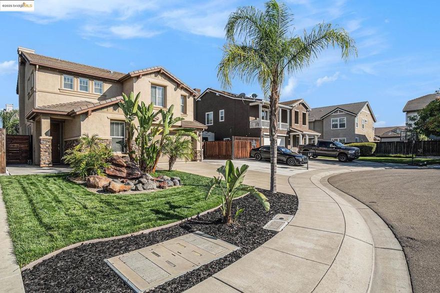 This Oakley Beauty sits in a Quiet Neighborhood near the end of a Cul-de-sac and is located near Diamond Hills Gym, Parks, Schools, Shopping, all just 15 minutes from the Delta. This Well-Maintained Home features 4 Bedrooms and 2.5 Bathrooms. The Eat-in Kitchen features lots of Cabinet Space as well as a Large Center Island and Pantry. Family room has a Fireplace, and Formal Living and Dining Rooms, too.  The Large Backyard has a Side Yard that can easily be used for Boat/RV Parking! Driveway has been widened for Additional Parking in front. The Front & Back Yards are Fully Landscaped for Entertaining or Play. This home has owned Solar!