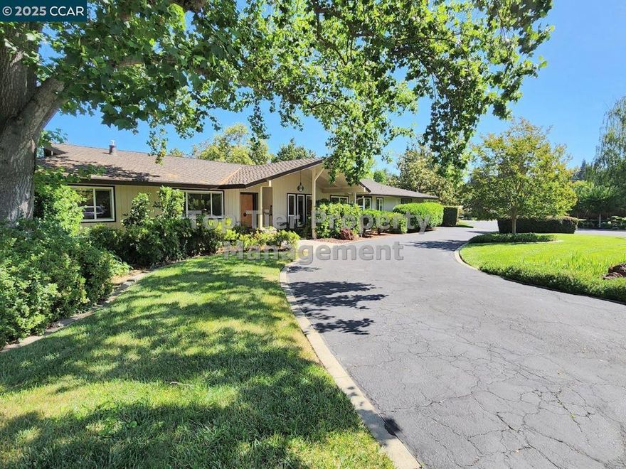 Spectacular 4 Bd/3 Ba, 2379 sf (plus separate structure ideal for office), single-family house in West Alamo on 0.63 acre lot available October 16th for Lease!  Spectacular 4 Bd/3 Ba, 2379 sf (plus separate structure ideal for office), single-family house in West Alamo available July 15th for Lease! -0.63 acre lot! -Highly rated schools- call school district for availability and information. - very close to Las Trampas Ridge Trail (great hiking) and downtown Alamo. -Solar panels to reduce electric bill. -This home is a gardener's delight, with beautiful roses, fruit trees, and a lush professionally maintained landscaping. -Owners will pay $400 monthly credit to tenant towards water bill. -Spectacular back yard perfect for someone with a green thumb. -Fruit trees include apricot, pear, cherry, peach, apple, plum, 2 types persimmon, raspberries and blackberries. -Gardener included. - Back yard pool included. Pool service provided. -Separate structure on property ideal for an office space. -2-car attached garage -Washer/dryer included. -Central Heat/AC. -No pets. -Fireplace is decorative only and is not to be used by tenant.