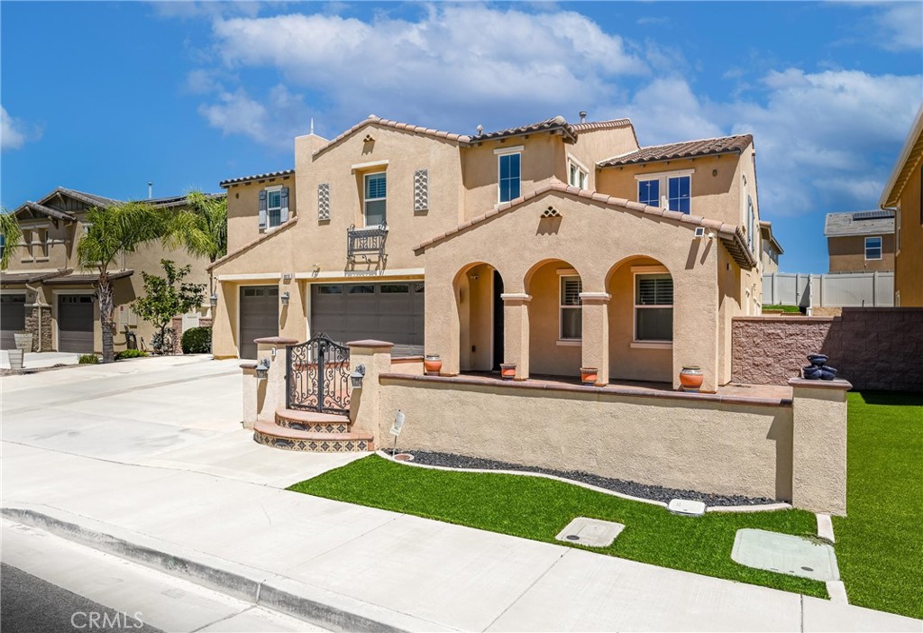Welcome to this spacious 5 bedroom, 4.5 bath Spanish-style home with a 3-car garage in a sought-after neighborhood. Designed for comfort and entertaining, the home features high ceilings, an open floor plan, and stylish upgrades throughout.
The chef’s kitchen includes an oversized island, wine refrigerator, vent hood, butler’s pantry, and granite counters with rich cabinetry. The great room flows seamlessly into the backyard retreat, complete with a pool, spa, kids’ splash pool, fire pit, and low-maintenance turf landscaping.
Inside, enjoy plantation shutters, engineered wood flooring, ceiling fans, and wrought iron stair railings. The primary suite offers a soaking tub, separate tile shower, and dual vanities. Extras include a tankless water heater and built-in storage racks in the garage.
This is the perfect blend of indoor comfort and outdoor living — a true Southern California lifestyle home.