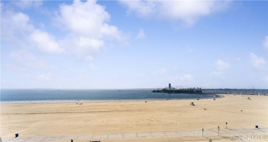 A rare opportunity to lease a stunning beachfront penthouse Condo along Alamitos Beach has arrived. This 2,410-square-foot single-level residence offers breathtaking ocean and boardwalk views, soaring ceilings, and direct beach access—all within walking distance of Long Beach’s vibrant dining, shopping, and nightlife. This spacious three-bedroom, three-bath penthouse blends modern updates with timeless elegance. The main living area is flooded with natural light from expansive windows, highlighting the original hardwood floors, fresh paint, and high ceilings. A dramatic architectural spiral staircase leads to the spacious loft and welcomes guests with sweeping beach views, making it an entertainer’s dream. The newly updated kitchen quartz counters , while the bathrooms have been tastefully upgraded to provide a spa-like retreat. The primary suite boasts a large walk-in closet and a jacuzzi bathtub, perfect for relaxation. A large loft adds flexibility, whether for a home office, lounge, or guest space. Residents will enjoy mid-century modern common areas, secure parking, and a highly walkable neighborhood near Shoreline Village, cultural attractions, and the best of Long Beach living. Step out directly onto the sand from this sought-after location and experience coastal living at its finest. THIS IS A SIX MONTH LEASE ONLY. The condo will be on the market for sale after that.