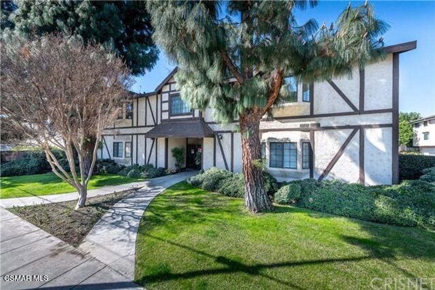 Welcome to this charming second-level condominium in a privately gated West Hills community. This one-bedroom, one-bath home is filled with natural light and features vaulted ceilings, new laminate wood flooring, stainless steel appliances, and a cozy gas fireplace. The spacious primary bedroom overlooks the pool and includes two closets and an en-suite bath. Community amenities include a sparkling pool and spa, recreation room, and laundry facilities. Water and trash are included, plus one assigned parking space.
