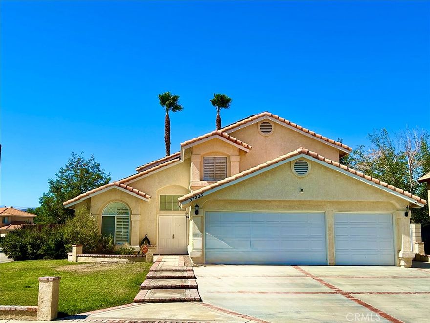 **37223 Segovia Way Welcomes You!** Enjoy the perfect blend of tranquility and convenience in this beautifully situated corner lot property, nestled in a well-established neighborhood. This beautifully maintained two-story, four-bedroom-three-bath residence is perfect for an expanding family or multigenerational living. 

Step inside to discover a spacious, light-filled interior, featuring vaulted ceilings in the formal living room and dining area. 

The home boasts an expansive kitchen, seamlessly flowing into the spacious family room which is anchored by a beautiful fireplace. This home features sliding doors from multiple access points to the beautiful fully fenced backyard which features: an expansive newly built covered patio with ceiling fans and rollup patio shades where you can experience the natural beauty of al-fresco dining. Want to relax after a long day at work? Step into your jacuzzi tub covered by a beautiful cabana for added privacy. 

One bedroom and one full bath are conveniently located on the main floor, perfect for guests,  privacy seeking teenagers or mother in law.

The grand staircase leads you to the master en-suite, two additional bedrooms, one full bathroom and a large recreation room which can be used as a fifth bedroom. 

The master en-suite with generous space and an abundance of natural light overlooks the beautiful backyard and features a walk-in closet, dual vanities and a separate bath and toilet room. 

Additional highlights include: A newer water heater, newer AC unit, EV charger, three car garage and ample room on either side of the home for any water toys you may want to store. Don’t miss your chance to own this extraordinary property.     



**37223 Segovia Way is ready for you!**