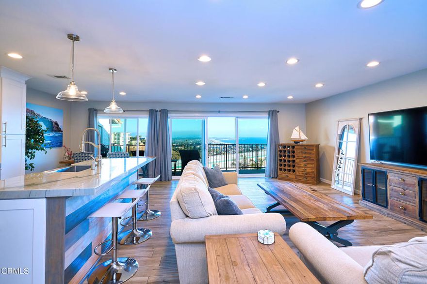 Experience turnkey coastal living in this beautifully furnished Ventura hillside condo, also available unfurnished if preferred. Bathed in natural light, this home showcases walls of glass framing sweeping ocean views, including the historic Ventura Pier, visible from nearly every window. The open-concept living area flows seamlessly to a private balcony, perfect for morning coffee or evening sunsets. The kitchen is appointed with quartzite countertops, stainless steel appliances, and generous storage, balancing style and function. The serene primary suite features panoramic windows that capture beautiful sunrises and sparkling city lights. Washer and dryer are included in-unitThis quiet and relaxing complex offers a true retreat while keeping you close to everything. Downtown Ventura, the botanical gardens, and the Saturday farmers market are all just minutes away. Community amenities include a sparkling pool, spa and guest parking. The HOA maintains the community beautifully. Water and trash are provided; tenant pays electric, gas, and internet.Additional highlights include an attached 2-car garage, flexible furnishing options (fully or partially furnished), and thoughtful design throughout. Perfectly located minutes from Ventura's beaches and scenic trails. Walking distance to downtown, this home blends privacy, comfort, and convenience. Ideal as a full-time residence, work-from-home retreat, or luxury getaway,  move-in ready, this is the Ventura lifestyle at its best.  Shown by appointment only. Please allow a minimum of 4 hours' notice. Text or call agent to schedule with your requested date and time.   Suzie Connell  805-216-5695