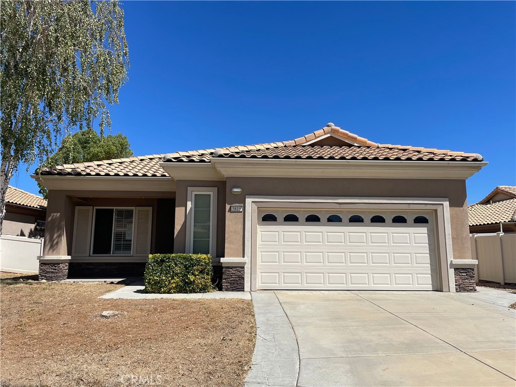 Here is your chance to own this wonderful home. Features 2bedrooms/2bathrooms and a den/office or convert into a 3rd bedroom. Primary bedroom is large enough for a king size bed and large walk-in closet. Primary bathroom has a separate shower stall, large soaking tub and 2-sink counter. The guest bedroom has its own good size walk-in closet. You will love this open floor plan with large living room, fireplace and entertainment center. Ceiling fan in every room, microwave, free standing range and dishwasher and has separate laundry room. Backyard is low maintenance with covered patio for your relaxation. Located inside gated 55+ community of Sun Lakes Country Club with tons of amenities. Two 18-hole golf courses, three club houses, pools (outdoor and indoor), fitness centers, restaurant, tennis court, daily activities, travel excursions and much more. No Mello Roos. Cable is included in HOA fee. Close to shops, casino, Cabazon outlet and about 30 minutes to Palm Springs.