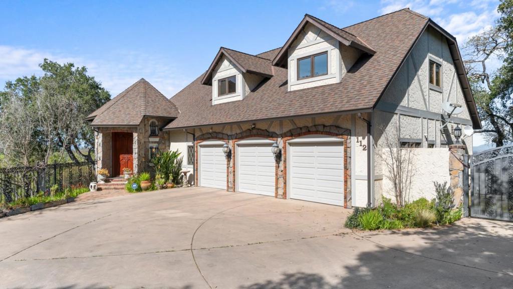 Indulge in the allure of your private mountain sanctuary on over 165,000 sq ft of land, boasting unparalleled valley views and vineyard-friendly terrain.This custom-built Storybook Tudor features 5 beds, 5 baths, 3 car garage, additional 8 car parking space, complete this 6,236+ sq ft of luxury living.A grand slate-floored entry sets the stage for elegance, leading to expansive formal living and dining areas with a built-in hutch.The gourmet kitchen, upgraded to a contemporary style, delights with high-end Thermador appliances including a gas range, double ovens, drawer built-in microwave,and a garden window.Enjoy breathtaking vistas from the deck.The main floor Master Suite offers a fireplace,balcony, and his/hers walk-in closets.Downstairs, an amazing family/entertainment room awaits, complete with fireplace,two bedrooms, one full bathroom and a professional study room with many bookcases around the walls.Step outside to the patio, expansive deck, and hot tub with changing rooms. An amazing wine cellar with space for over 4,000 bottles beckons wine enthusiasts.Upstairs, discover an au-pair suite and an in-home office with a full bath,bedroom, living area, and balcony with fantastic view.This is the rare and unique house you have been looking for years!!