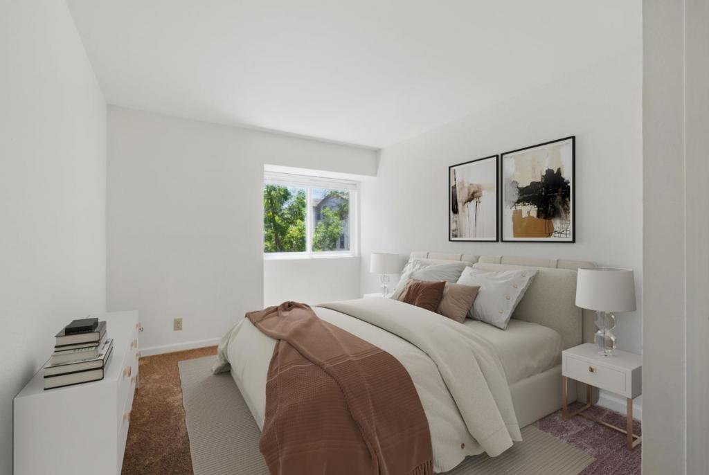 This freshly updated 2-bedroom, 1-bathroom condo is ideally located just minutes from Santa Clara Central Park, Apple Park, Nvidia, and a variety of popular restaurants. A highly rated elementary school is conveniently situated right across Kiely Blvd, making this home perfect for families. This unit offers a serene living experience with only two neighboring sides, a top-floor location with a nice size balcony overlooking the a pond with water fixtures, and lush green views. Step inside and experience comfort and serenity! Freshly painted interiors, new high-quality carpets, and newly remodeled kitchen, brand new stainless stain appliances and even a new AC unit. Create a welcoming atmosphere throughout. Enjoy outdoor relaxation on the private patio, accessible directly from the living area. This condo also includes an assigned carport space located below the unit, additional storage, and two parking permits. The community offers fantastic amenities, including a swimming pool, hot tub, spa, and clubhouse. The HOA covers water, gas, sewer, and garbage, ensuring a hassle-free living experience. Don't miss this opportunity to own a home sweet home in a prime Santa Clara location!