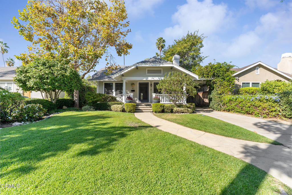 Welcome to this charming 1920s bungalow, situated two blocks from Caltech and the esteemed Huntington Gardens. Located on a tree-lined street in a historic neighborhood, this endearing home retains many of its original features, meticulously restored with an emphasis on period detail. A thoughtful 2004 remodel seamlessly integrated modern conveniences with the rich architectural character. The kitchen, boasting custom cabinetry, a breakfast nook with a custom walnut table, Viking range, Sub-Zero refrigerator, Asko dishwasher, and Shaw farm sink, was prominently featured in the Better Homes and Gardens magazine. Adjacent to the kitchen is a laundry room, equipped with a fully enclosed, undercounter washer and dryer, additional storage, and a Shaw farm sink. The spacious master bedroom suite, complete with a cedar-lined walk-in closet, offers direct access to the rear garden. The two additional bedrooms also feature walk-in closets and numerous windows, providing light-filled views of a picturesque fern garden. A second bathroom is conveniently located off the hallway. Other upgrades include a NEST thermostat, ADT security system with 3 cameras, and a wirelessly run Rechio sprinkler system that can be completely run from your phone. Don't miss the charm of this attractive home located in close proximity to Lake Avenue shops and restaurants, Caltech, Polytechnic School, and the Huntington Gardens.
