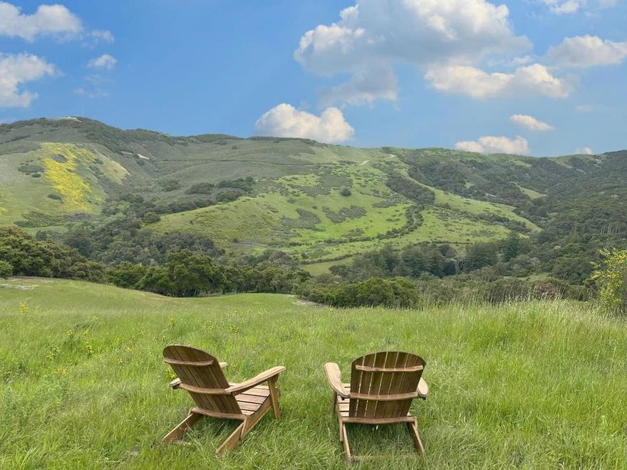 Sweeping views and all-day sun from this 38+ acre parcel boasting both oak savanna and woodland topographies just 6 minutes from the Preserves entrance allowing you to enjoy the peaceful private community while being just 15 minutes from Carmel-by-the-Sea and the beach. The 4+ acre building envelope has a driveway easement to an elevated terrace and a separate driveway to a lower level building area, with multiple options for siting your new home.  Approved for a one plus story home, guest house, caretaker/ADU, and part-time equestrian use with a barn or shop. Utility conduits, water and fiber optics at the building envelope. The 20,000 acre Santa Lucia Preserve Community offers world class amenities through the Preserve Golf and Ranch Clubs such as Tom Fazio Golf course, Equestrian and Sports Centers, 18-acre lake, swimming pools, tennis and pickleball courts, community garden,  lodging, dining, 100 miles of private trail for hiking, biking and horseback riding, resident services, fire station and paramedics,  year-round community events and summer kids camps.