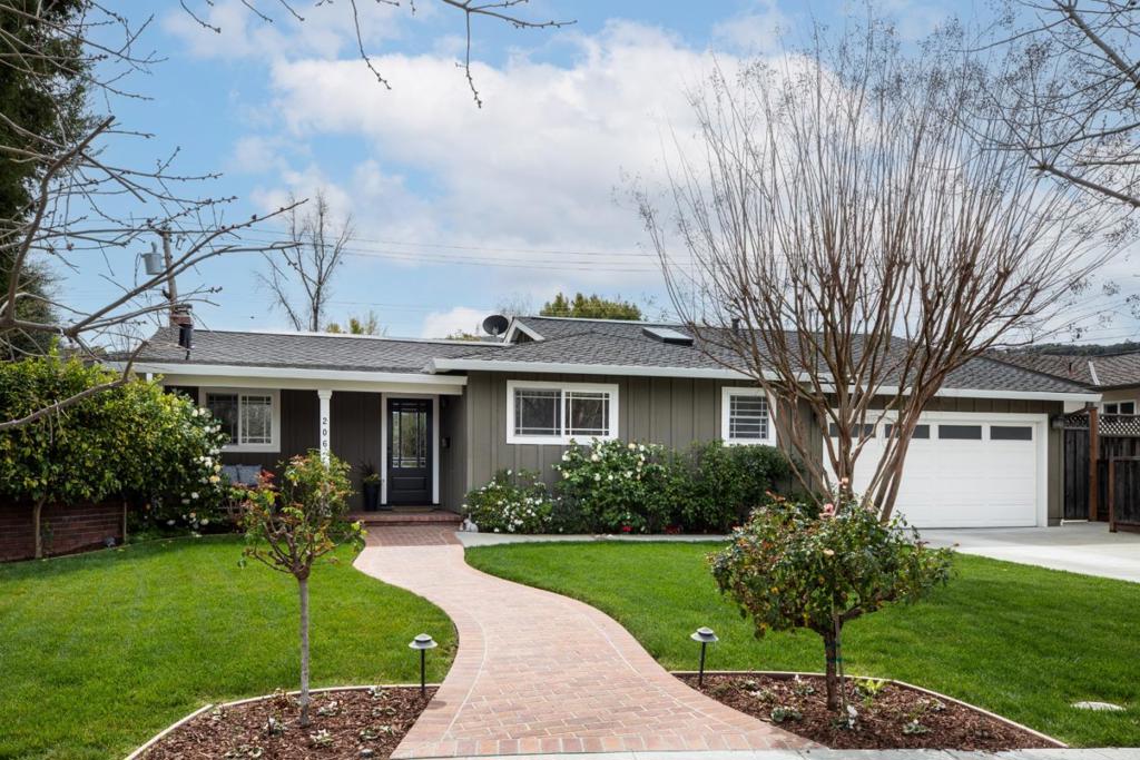 Picture perfect curb appeal leads to an immaculately updated 3 bdr/2 bath home with separate den/office. Completely renovated in 2013, ideal floor plan for for today's living, seamlessly blends inside/outside California lifestyle. Inviting living room with vaulted ceiling, fully equipped chef's kitchen leads to sunny dining room with skylight. Who does not need that "extra" room?! Family den, office, playroom or homework room-whatever your lifestyle needs, this room is it! The home opens to a dreamy entertainer's back yard with phenomenal outside kitchen (it has it all!) under a lighted pergola. We hope you love to BBQ because this kitchen boasts both natural gas and charcoal built-in BBQs. Put the game on or your favorite show on exterior TV while cooking and chatting with friends and family. This is the lifestyle Los Gatos is known for! All the extras: skylights and vaulted ceilings throughout, surround sound speakers (inside and outside), owned solar system, garage power lift to attic storage, "secret" gate to the charming Howes Playlot, cozy separate patio under a lemon tree. Side yard offers space for a puppy run or kids play yard. Coveted local schools and a neighborhood where kids are on bikes and dog walkers wave hello! Welcome Home to sunny Los Gatos!