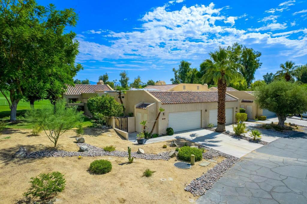 This lovely, totally renovated home, located in the prestigious, gated Mission Hills community, offers magnificent panoramic golf course and mountain views from the patio overlooking the 16th green of the Dinah Shore Tournament Course course. This elegant 3 bedroom, 3 bath home features exceptional furnishings, decor and is turnkey accessorized. This particular HOA community, consisting of 40 homes, offers an oversized community pool and spa for your relaxation and enjoyment and is close by. Centrally located halfway between Palm Springs and Palm Desert, you have access to the fine dining, shopping and amenities of both communities, including the fabulous El Paseo shopping strip in Palm Desert featuring all of the world recognized brand names. It's also only 5 minutes away from the highly regarded Eisenhower Medical Center offering execptional medical care. Property is available starting June 1st, 2025. The home is booked from January 9-April 9, 2026. Monthly rent includes utilities with a $250 monthly cap. Call listing agent for availability and pricing.