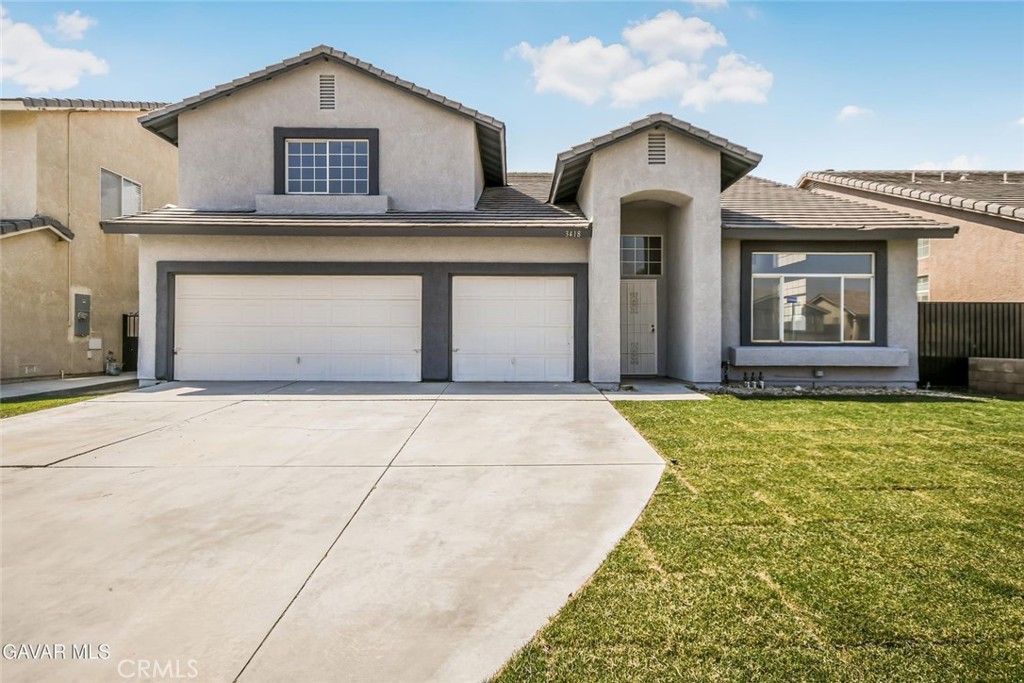 This stunning and spacious home boasts fresh full interior and exterior paint, giving it a crisp, move-in ready feel. The beautifully updated kitchen features freshly painted cabinets, brand-new countertops, stainless steel appliances, a new sink, faucet, and garbage disposal, making it a chef's delight. The entire downstairs and all upstairs bathrooms showcase brand-new plank flooring, while the stairs and bedrooms are complete with new carpet for comfort. All bathrooms, including the downstairs and upstairs hall baths, have been upgraded with new vanity tops, painted cabinets, new lighting, fans, faucets, and toilets, along with fiberglass tub/shower combos. The luxurious upstairs Master Suite offers new vanity tops, painted cabinets, dual sinks plus a makeup desk, a fiberglass tub/shower combo with glass sliding doors, new faucets, lights, toilet, and a walk-in closet. One additional upstairs bedroom is exceptionally large, perfect for multiple uses, and a second bedroom downstairs has its own ensuite bath for added convenience. The home also features two spacious living areas, a formal dining area, wide stairway and hallway upstairs, central heat and air, and a convenient indoor laundry room. Outside, enjoy new grass in the front yard, while the backyard is mostly concrete for low maintenance, paired with a sparkling pool and spa, a covered patio area, and a 3-car garage. Situated in an excellent location, this rare offering is perfect for large households—come see it today before it's gone!
