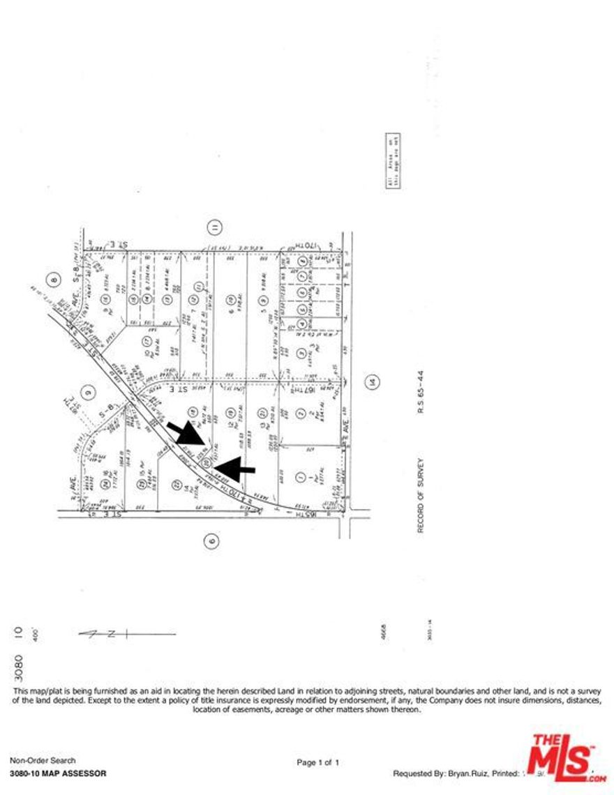 PROBATE REQUIRING  COURT CONFIRMATION...... . MINIMUM BID MUST BE AT LEAST 90% OF COURT APPROVED PRICE............Zoned LCA 11*..Agricultural.-Unimproved vacant Land..................                               This lot is 20,768 sq ft.  Buyers and Buyers agents to perform their own due diligence to satisfy their findings regarding the usage of this property. .....Located at 170 ST East  / Vic Ave  / S 12 St. East.                              Across from 36556  165th ST................... Latitude.....34,54625..../...Longitude...117.8338