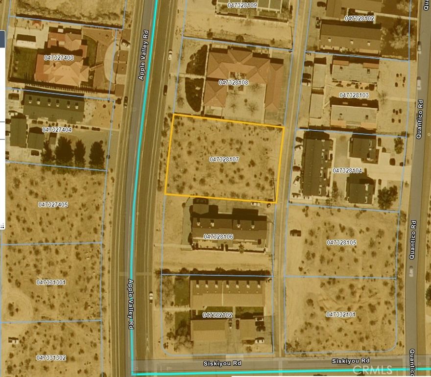 This ±29,325 square foot parcel sits in Desert Knolls-Manor area, on Apple Valley Road and offers an exceptional opportunity for residential multifamily development in one of the High Desert’s most actively growing markets.  Zoned R-M (Residential Multi-Family), the property allows for up to ten units, subject to city approval. Included in the sale is a completed topographic survey and conceptual renderings for a four-unit layout consisting of two duplex structures, providing insight into pre-development timelines and soft costs for the future buyer.

 

Unlike many parcels on the market, this site has a flat lot, buildable, and enjoys paved access with utilities at or near the property line, ideal for builders looking to bring inventory to market quickly or investors interested in land-banking with upside.  The property is free of HOA or Mello-Roos obligations.

 

Located in a highly strategic corridor, the site is minutes from the Jess Ranch Marketplace, St. Mary Medical Center, and Apple Valley’s civic center and high school. It is also positioned near major infrastructure projects and job drivers that will continue to add value over time. The planned Brightline West High-Speed Rail station in nearby Victor Valley will provide direct access to Rancho Cucamonga and Las Vegas, connecting Apple Valley to major economic zones. Additionally, the parcel lies approximately seven miles from Apple Valley Airport (APV), a regional general aviation hub, and within a 20-minute drive of the Southern California Logistics Airport (SCLA), a 24/7 global logistics platform serving major commercial tenants such as Amazon, Boeing, and GE Aviation.

 

This parcel supports a stronger valuation and offers a unique opportunity for a buyer seeking entitlement, location, and scale—whether for immediate development, 1031 exchange, or long-term hold.  Buyer to verify all zoning, density, and utility details with the Town of Apple Valley.