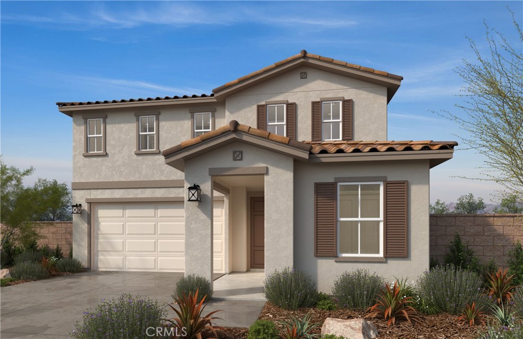 Beautiful Lenox community two story Family Home 9ft ceilings downstairs, granite countertops, sprawling open floorplan, kitchen island, 6" backsplash, recessed lighting, dual-sink vanity in primary bath, opportunity to personalize with upgrade options, planned 17-acre sports park, No HOA, short drive to freeway, close to schools, shopping centers, grocery stores, & Metrolink rail service.
Photo is a rendering of the model. Buyer can purchase or lease the solar!