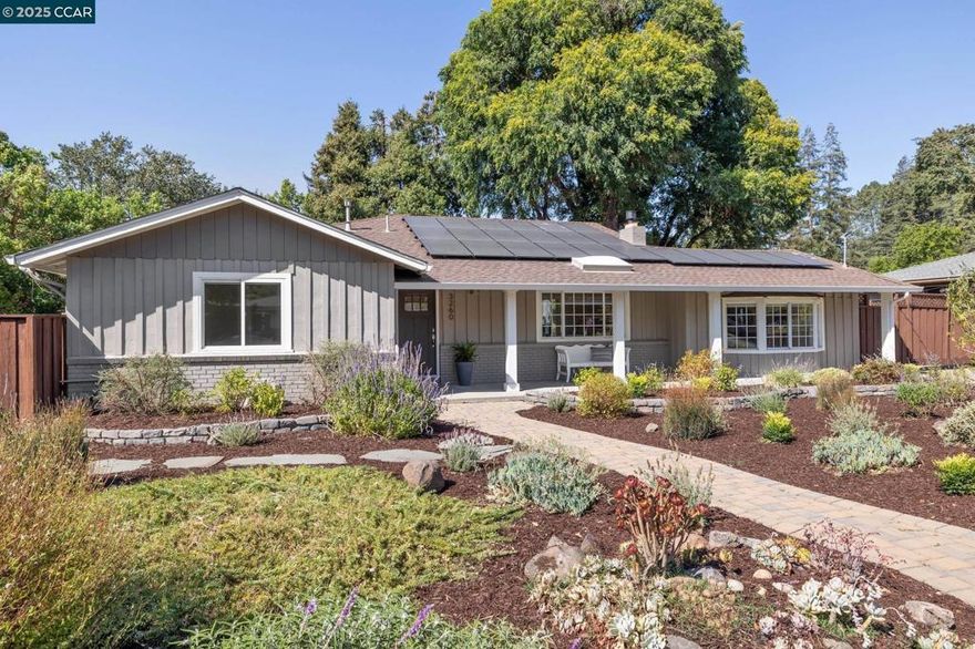 EXCITING NEW PRICE! Open Sat & Sun 1-4. Understated from the front & spectacular inside, this timeless Burton Valley property has 3 beds PLUS a detached office with a/c, PLUS a pool house, PLUS a custom-built storage shed! This beautifully updated sunlit solar-equipped home with a high-end eat-in chef’s kitchen —6-burner Wolf range, Liebherr dual refrigerator/freezer, Wolf steam oven + an expansive island, walk-in pantry, & dining area opening to a private courtyard.  The serene primary suite with coffered ceiling, walk-in closet, and spa-like bath has sliding doors that open to a poolside yard with saltwater sport pool, waterfall, outdoor shower & pool house. Additional Features: saltwater sport pool w/waterfall, outdoor shower, outdoor kitchen with BBQ, and MORE! Ideal location with quick access to the Lafayette-Moraga trail, a block from Burton Valley Elementary and the Lafayette Community Park (& pickleball courts!), & down the street from Rancho Swim & Tennis Club.
