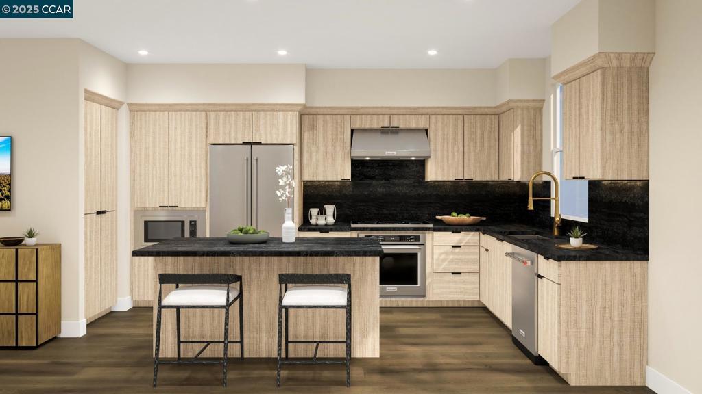 This intimate enclave of new townhome-style condos in Milpitas, offers an ideal low-maintenance lifestyle and luxury homes with an array of modern features and generous open living space. A secluded secondary bedroom with a walk-in closet and private bath on one side, and stairs leading to the living area on the other. Great room has access to a beautiful covered balcony and open to the casual dining area and kitchen. Abundant storage and a spacious center island with breakfast bar, the kitchen is a cook’s dream. On the third floor, the primary bedroom offers a walk-in closet and a serene primary bath featuring a dual-sink vanity, a luxe shower with seat, and a private water closet. Just steps from a full hall bath are two secondary bedrooms with ample closets. A powder room on the living level, and bedroom-level laundry. A private 2-car side-by-side garage with direct access to the home, and tankless water heater. Parkside West is located near the new Milpitas Transit Center featuring BART / VTA and convenient access to highways 680 / 880 / 237. Walking distance to future city park and world-class shopping and dining at Santana Row and Valley Fair Mall. Designer upgrades may still be selected if you hurry. Estimated Move-in ready Summer 2026